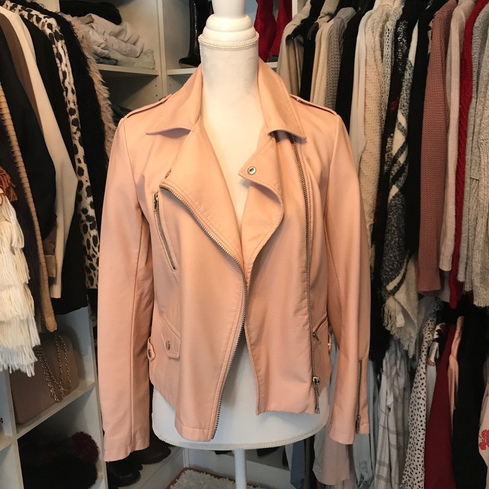 Forever 21 Blush Faux Leather Biker Jacket